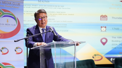 驻南非大使吴鹏:中南两国应加强协调维护世界